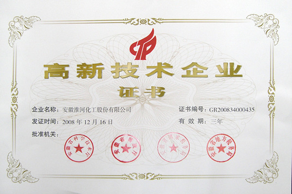 淮南高新技術(shù)企業(yè)認(rèn)定證書(shū)01